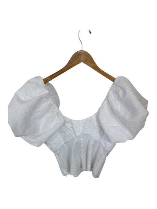 Frame Size M / 2 White Cotton Puff Sleeve Top White / M / 2