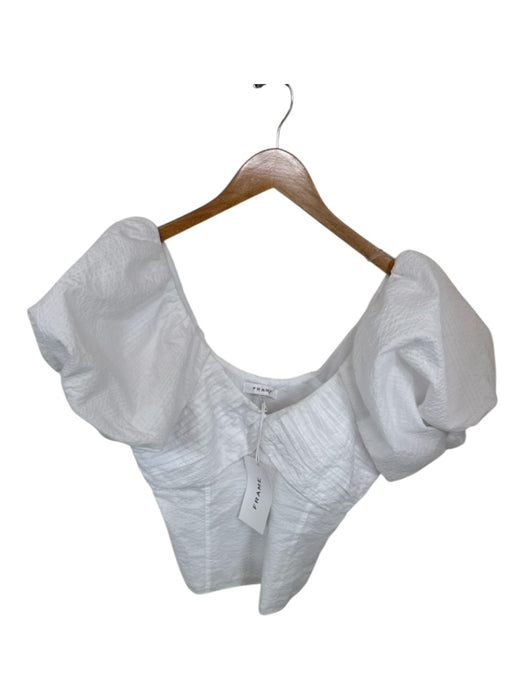 Frame Size M / 2 White Cotton Puff Sleeve Top White / M / 2