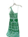 Farm Rio Size S Green & White Cotton One Shoulder Flowers Lace Detail Maxi Dress Green & White / S