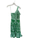 Farm Rio Size S Green & White Cotton One Shoulder Flowers Lace Detail Maxi Dress Green & White / S