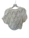 Zara Size S Ivory Cotton Short Sleeve Knit Pom Pom Top Ivory / S