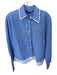 Zara Size S Blue & White Polyester Blend Striped Long Sleeve Button Up Top Blue & White / S