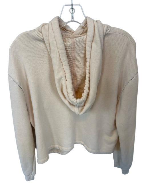 Ba&sh Size 1 Cream Cotton Tassel Hooded Long Sleeve Waffle Sweatshirt Cream / 1