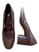 Zara Shoe Size 37 Burgandy Block Heel Almond Toe Strap Heels Burgandy / 37