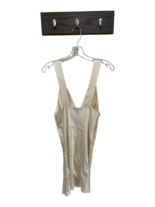 Shona Joy Size L Champagne Viscose Sleeveless V Neck Mini Dress Champagne / L