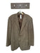 H. Stockton Size 45 Cream & Brown Wool Chevron 2 Button Sport Coat Men's Jacket Cream & Brown / 45
