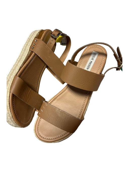 Steve Madden Shoe Size 11M Brown & Tan Leather Platform Espadrille Sandals Brown & Tan / 11M