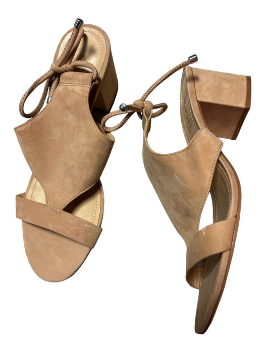 Schutz Shoe Size 11 Tan Leather Block Heel Ankle Tie Sandals Tan / 11