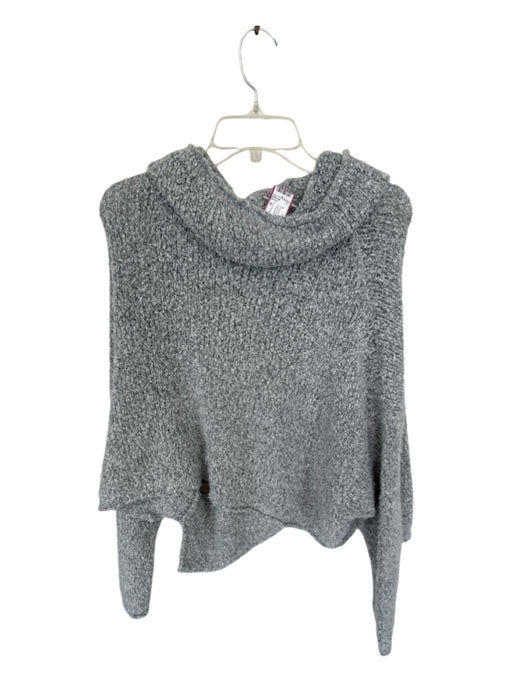 Free People Size M Light Gray Polyester Blend Knit Turtleneck Sweater Light Gray / M