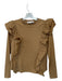 English Factory Size S Tan Cotton Ruffles Long Sleeve Top Tan / S