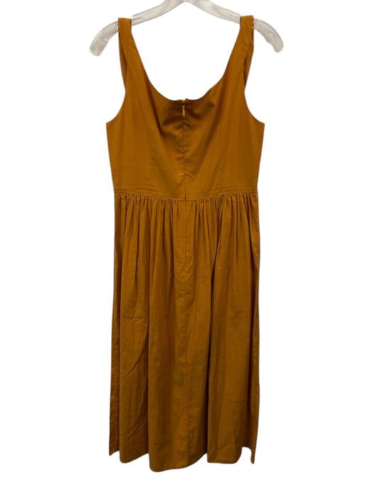 Rebecca Taylor Size M Sienna Orange Cotton Blend Back Zip Sleeveless Dress Sienna Orange / M