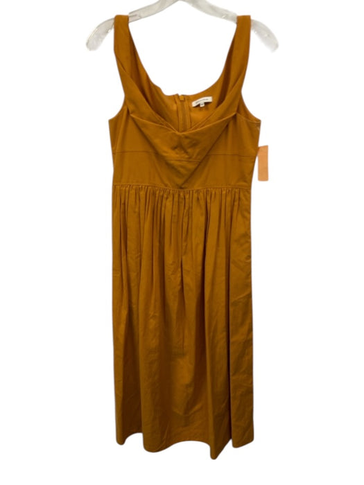 Rebecca Taylor Size M Sienna Orange Cotton Blend Back Zip Sleeveless Dress Sienna Orange / M