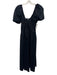 Hill House Size M Black Cotton Elastic Back Puff Short Sleeve Side Zip Dress Black / M