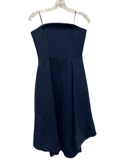 C/Meo Collective Size M Navy Blue Polyester Strapless Back Zip Pleat Detail Gown Navy Blue / M