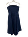 C/Meo Collective Size M Navy Blue Polyester Strapless Back Zip Pleat Detail Gown Navy Blue / M