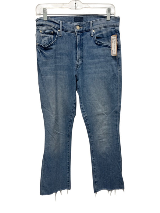 Mother Size 28 Light Wash Cotton Button & Zip Front Straight Leg Raw Hem Jeans Light Wash / 28