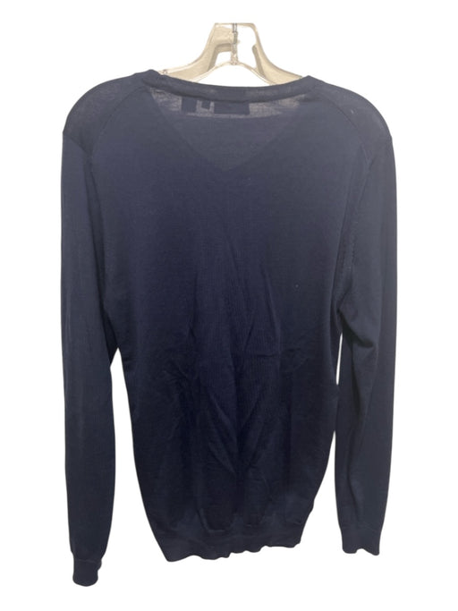 Boss Size M Navy Merino Wool Solid V Neck Men's Sweater M