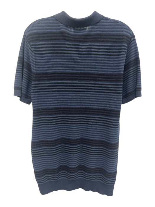 Scotch & Soda Size S Blue & Black Cotton Striped Polo Men's Short Sleeve Blue & Black / S