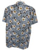 Ted Baker Size 3 Blue & Multi Floral Buttons Men's Short Sleeve Blue & Multi / 3