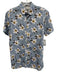 Ted Baker Size 3 Blue & Multi Floral Buttons Men's Short Sleeve Blue & Multi / 3