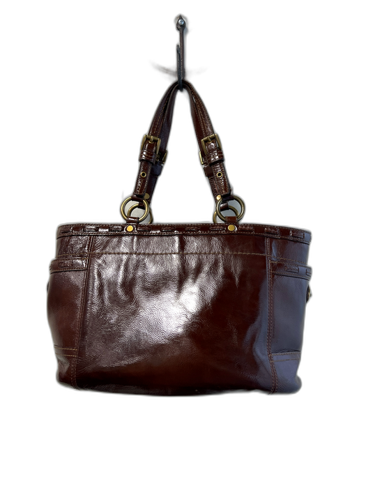 Coach Brown Leather Square Gold Hardware shoulder bag Bag Brown / M