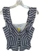 Marissa Webb Size 6 Blue & White Cotton Flutter Sleeves Striped Cropped Top Blue & White / 6