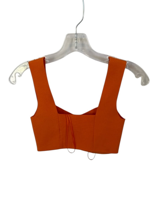 A.L.C. Size XS Orange Viscose Blend Sleeveless V Neck Cropped Top Orange / XS