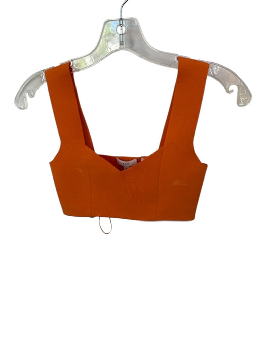 A.L.C. Size XS Orange Viscose Blend Sleeveless V Neck Cropped Top Orange / XS