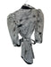 Retrofete Size S Gray & Black Cotton Blend Acid Wash Shoulder Pads Dress Gray & Black / S
