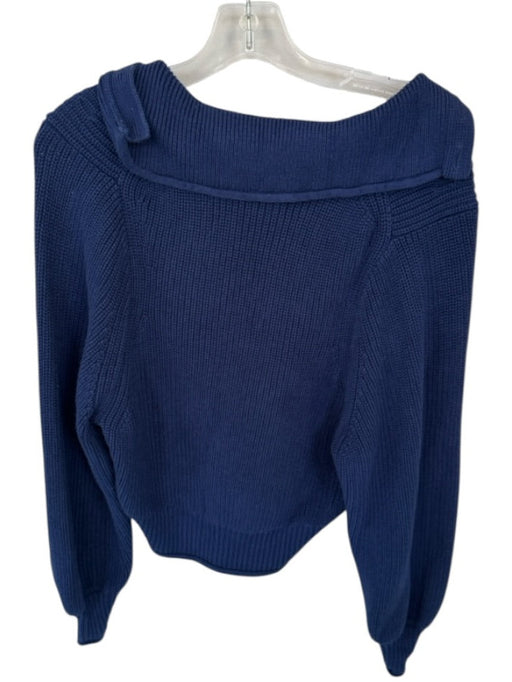 J. Crew Size M navy & gold Cotton Knit Long Sleeve Sailor Collar Sweater navy & gold / M
