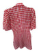 Kitri Size 4 Red & White Viscose Blend Short Sleeve Checkered Collar Dress Red & White / 4