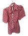 Kitri Size 4 Red & White Viscose Blend Short Sleeve Checkered Collar Dress Red & White / 4