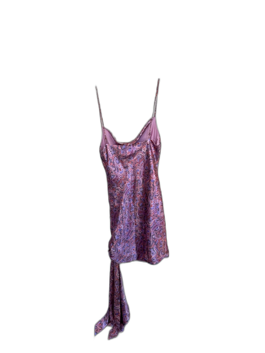 Cinq a Sept Size 4 Pink & Purple Polyester Blend Cowl Neck Satin Side Tie Dress Pink & Purple / 4