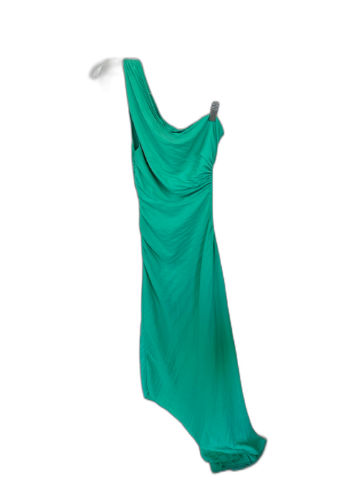 A.L.C. Size 0 Green Polyester One Shoulder Side Cut Outs Rouched Maxi Gown Green / 0