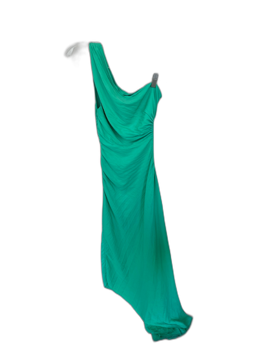A.L.C. Size 0 Green Polyester One Shoulder Side Cut Outs Rouched Maxi Gown Green / 0