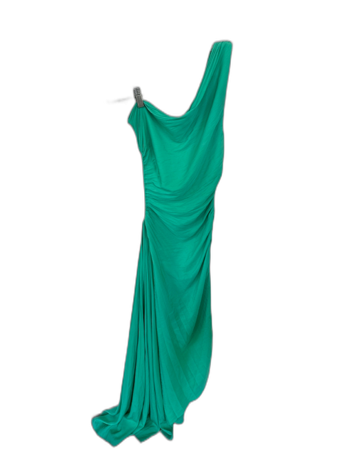 A.L.C. Size 0 Green Polyester One Shoulder Side Cut Outs Rouched Maxi Gown Green / 0
