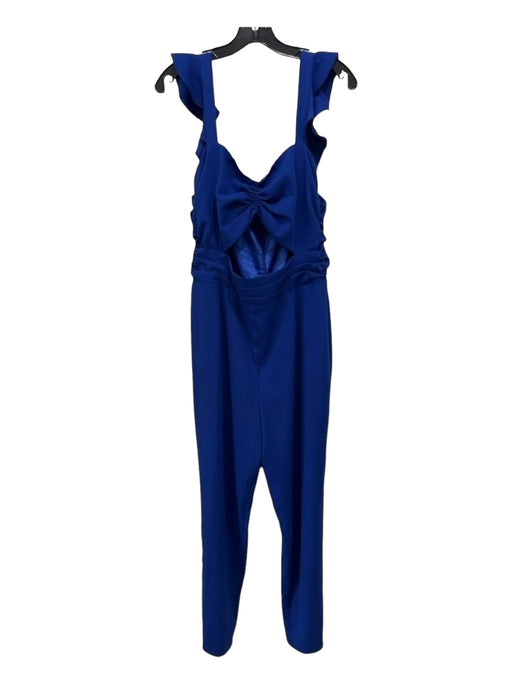 Lovers + Friends Size M Royal Blue Polyester Front Cut Out Back Zip Jumpsuit Royal Blue / M