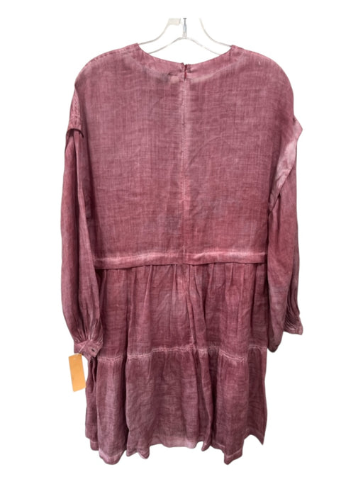 Sea New York Size XS Pink Cotton Blend Tie Dye Long Balloon Sleeve Knee Dress Pink / XS