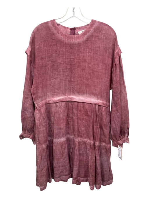 Sea New York Size XS Pink Cotton Blend Tie Dye Long Balloon Sleeve Knee Dress Pink / XS