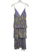 ASTR Size S Purple, Yellow, Green Polyester Tiered Sleeveless pleats Dress Purple, Yellow, Green / S