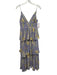 ASTR Size S Purple, Yellow, Green Polyester Tiered Sleeveless pleats Dress Purple, Yellow, Green / S
