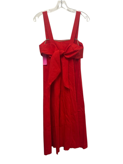 Theory Size S Red Linen & Viscose Sleeveless Maxi Bow Detail Dress Red / S