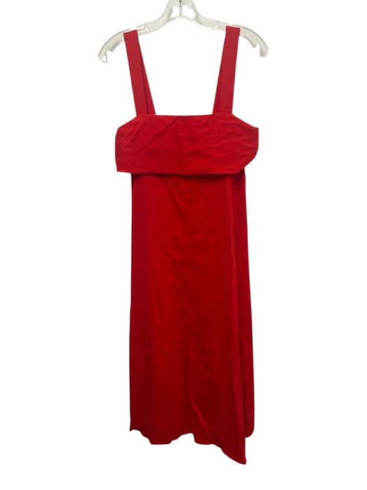 Theory Size S Red Linen & Viscose Sleeveless Maxi Bow Detail Dress Red / S