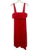 Theory Size S Red Linen & Viscose Sleeveless Maxi Bow Detail Dress Red / S