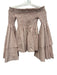 Caroline Constas Size M Brown & White Cotton Gingham Long Sleeve Smocked Top Brown & White / M