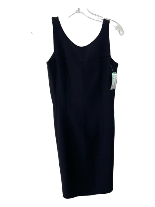 Giorgio Armani Size 40 Black Wool Blend Sleeveless Scoop Neck Side Zip Dress Black / 40