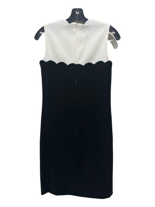 Escada Size 34 Black & White Triacetate Tank Scallop Detail Dress Black & White / 34