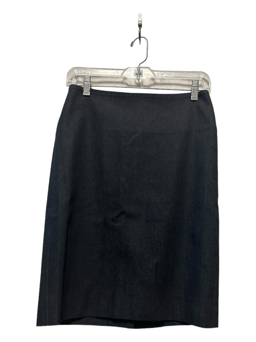 Ann Mashburn Size 4 Navy Cotton Back Zip Denim Pencil Skirt Navy / 4