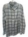 Orvis Size L Blue & Cream Cotton Blend Plaid Button Down Collar Men's Jacket Blue & Cream / L