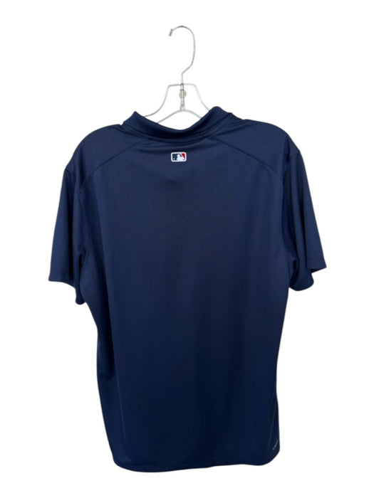 Nike Size L Navy & Black Polyester Tire Treads Collar half button down Polo Navy & Black / L